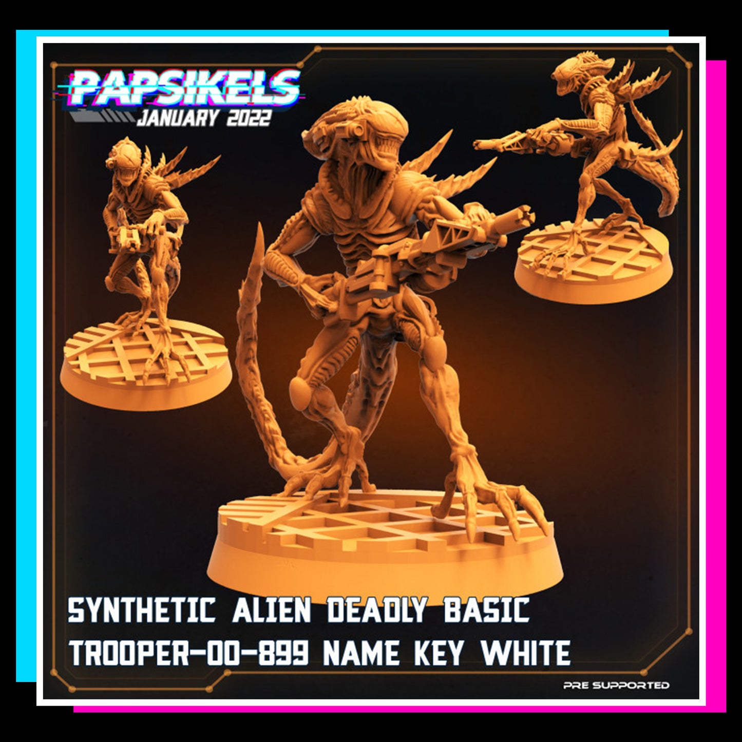 SYNTHETIC ALIEN DEADLY BASIC TROOPER-00-899 NAME KEY WHITE