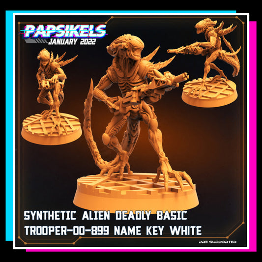 SYNTHETIC ALIEN DEADLY BASIC TROOPER-00-899 NAME KEY WHITE