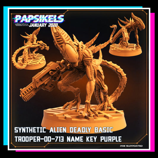 SYNTHETIC ALIEN DEADLY BASIC TROOPER-00-713 NAME KEY PURPLE