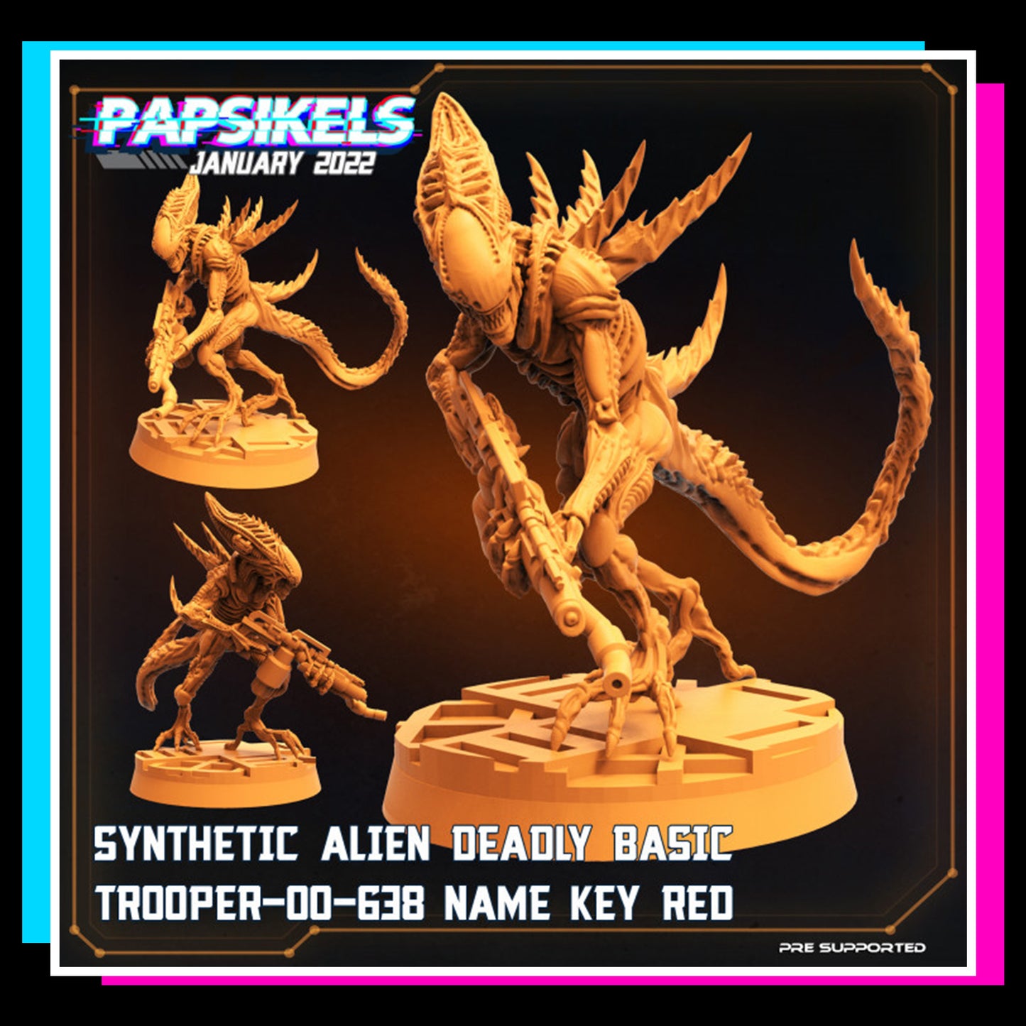 SYNTHETIC ALIEN DEADLY BASIC TROOPER-00-638 NAME KEY RED