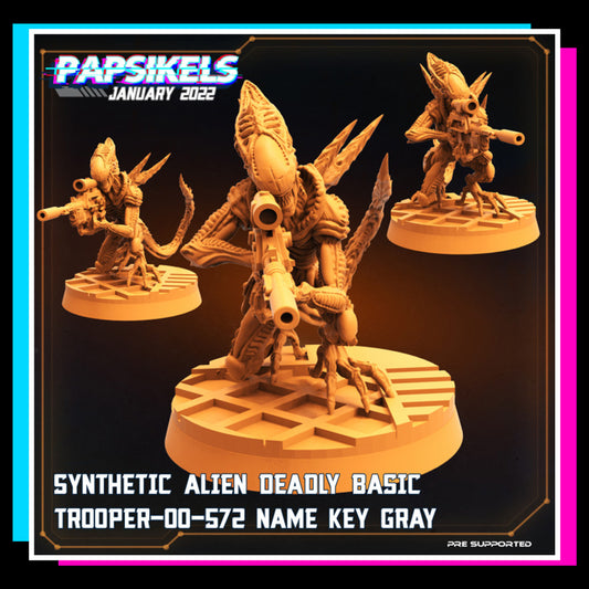 SYNTHETIC ALIEN DEADLY BASIC TROOPER-00-572 NAME KEY GRAY