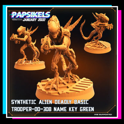 SYNTHETIC ALIEN DEADLY BASIC TROOPER-00-308 NAME KEY GREEN