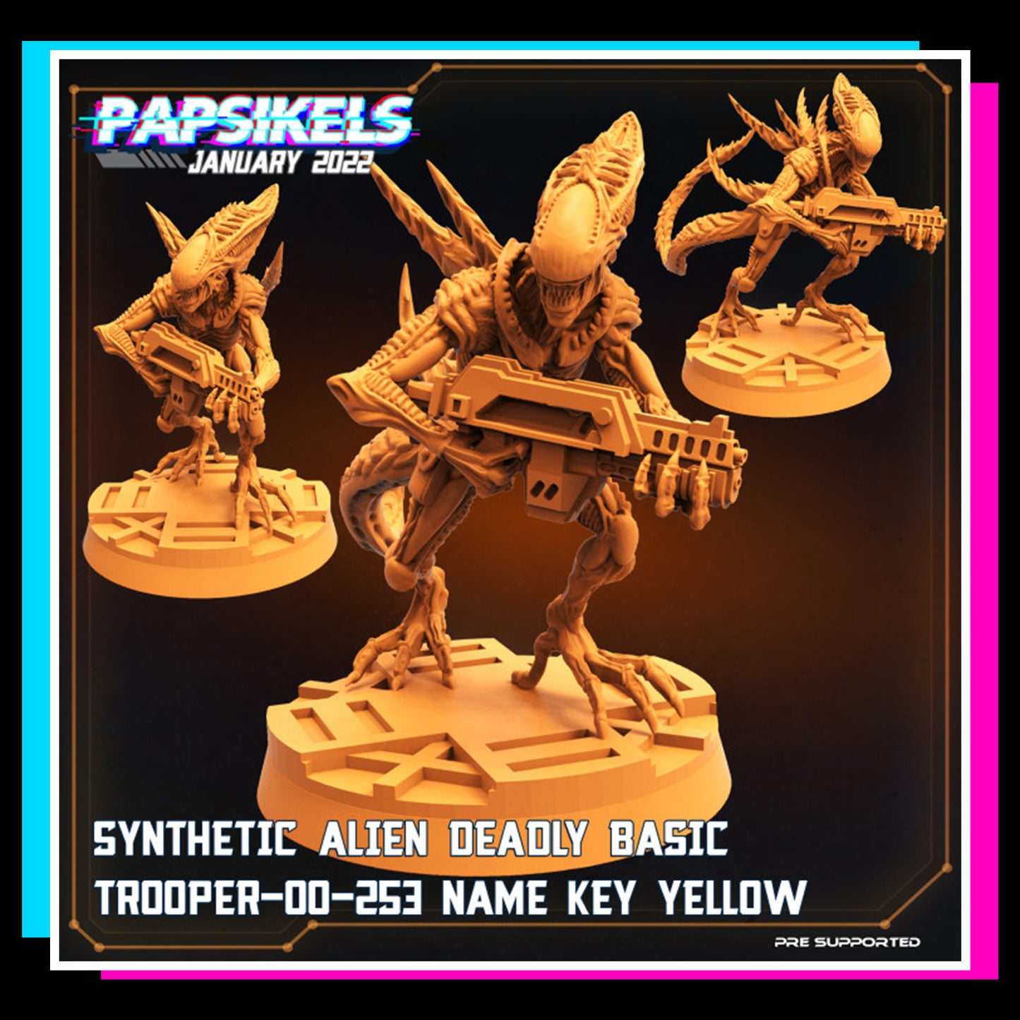 SYNTHETIC ALIEN DEADLY BASIC TROOPER-00-254 NAME KEY YELLOW